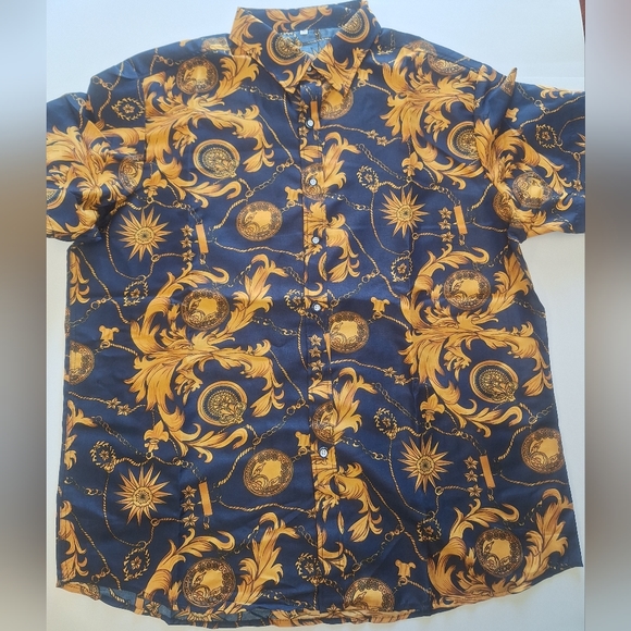 Mens 2pc short set - gold and navy blue. New without tags. - Picture 3 of 3